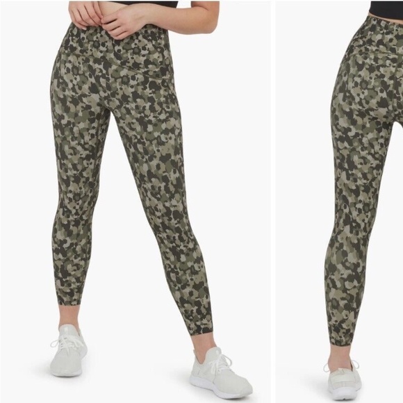 SPANX Pants - SPANX Booty Boost Active Brushed Collage 7/8 Leggings Butt Lift  Dark Palm XS